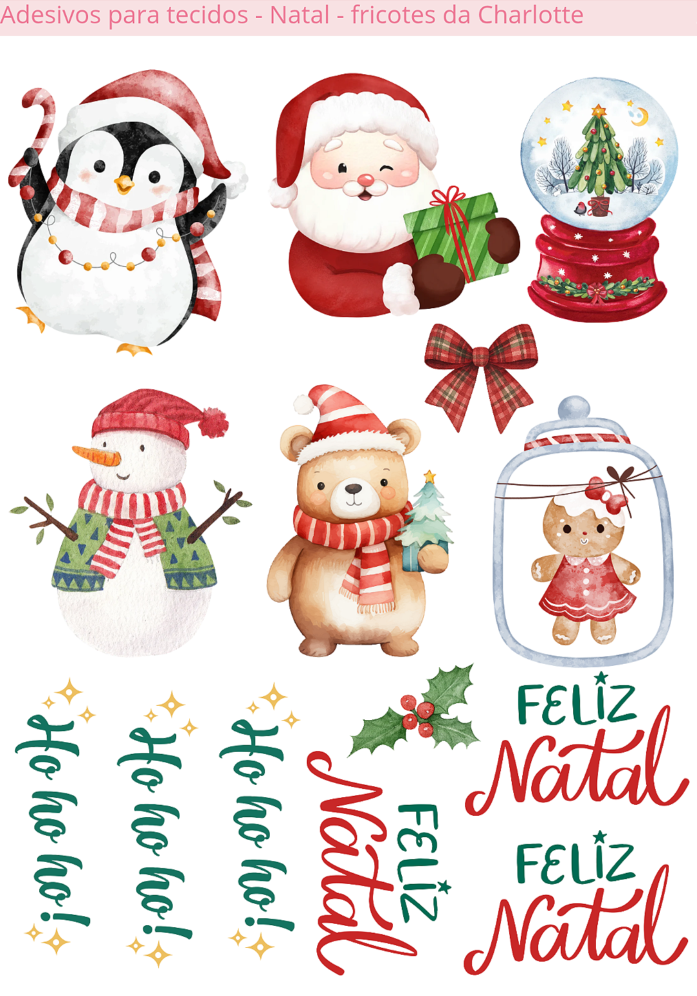 Adesivos para Tecidos - Natal