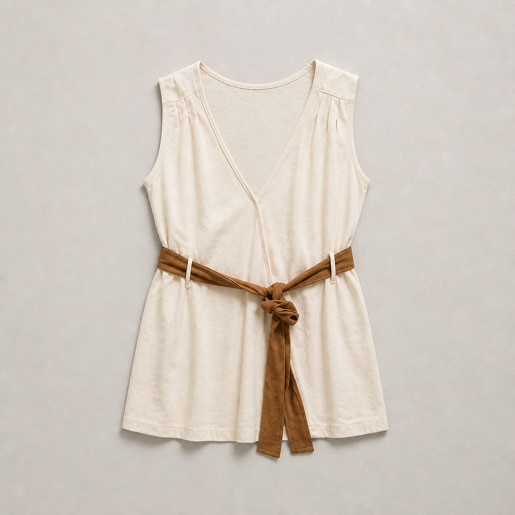 Blusa top com cinto