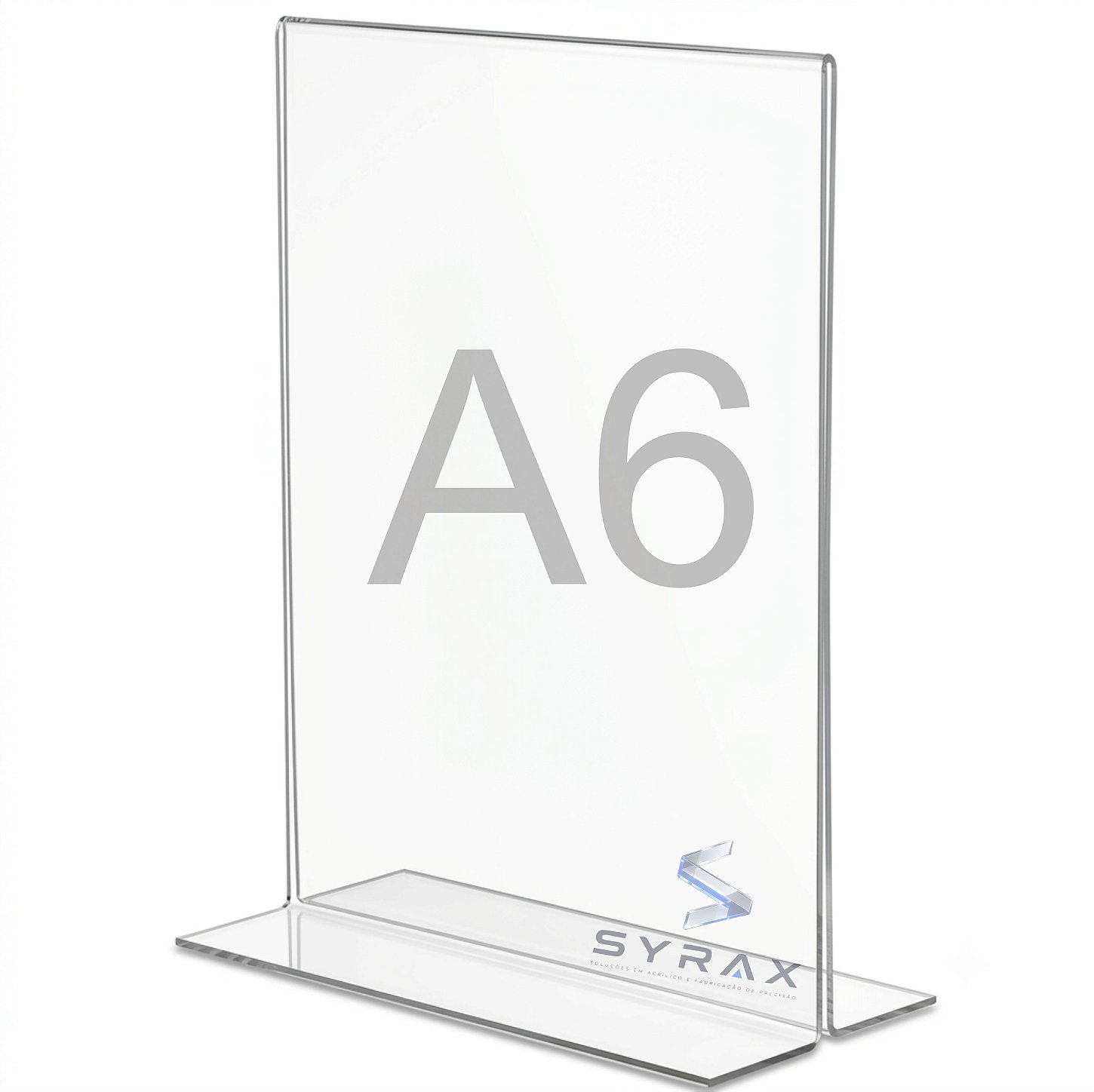 Display Acrílico A6 15x10cm de Mesa Tipo T Vertical