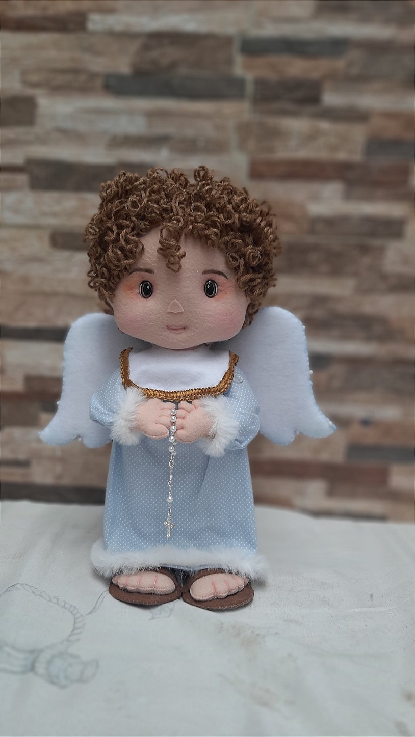 Boneco Anjinho de Batizado em Feltro