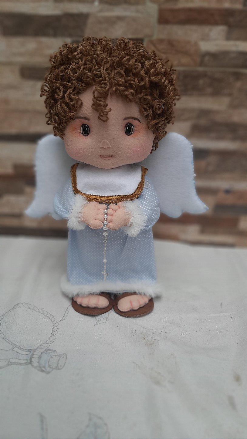 Boneco Anjinho de Batizado em Feltro
