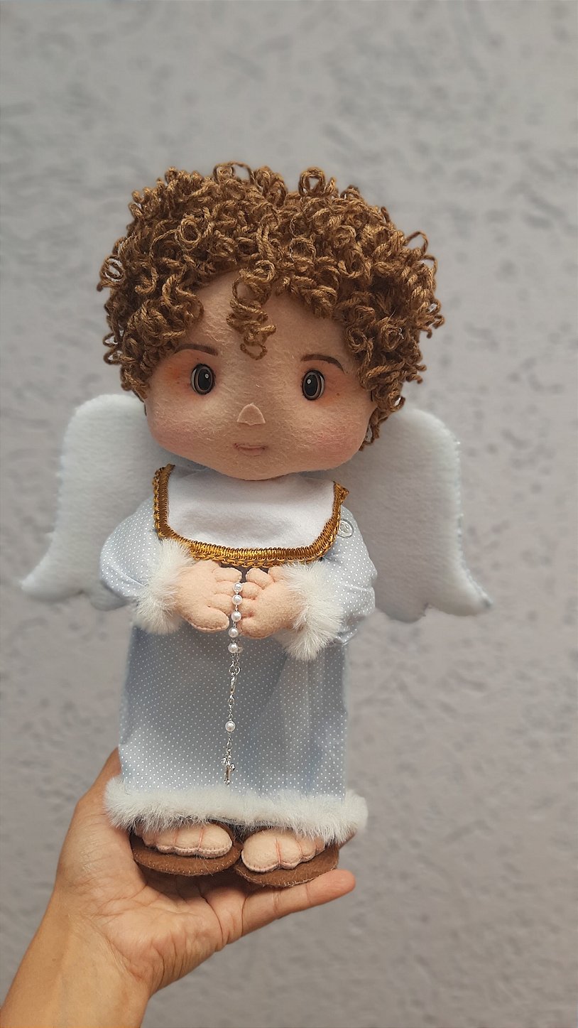 Boneco Anjinho de Batizado em Feltro