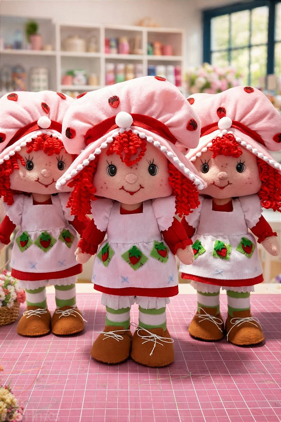 Boneca de Feltro Moranguinho