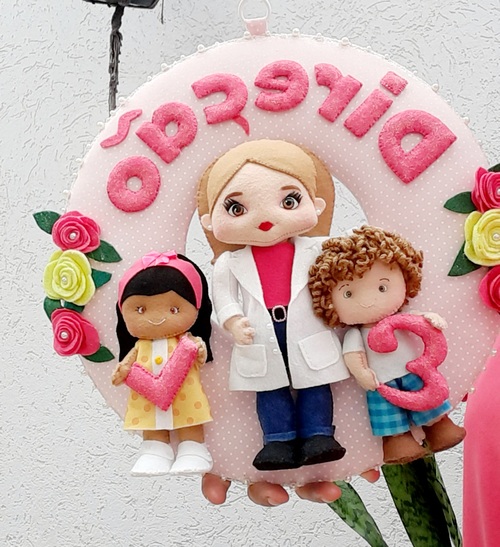 Guirlanda Decorativa de Feltro Profissões