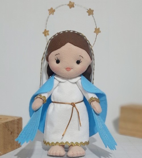 Boneca de Feltro Religiosa Nossa Senhora das Graças