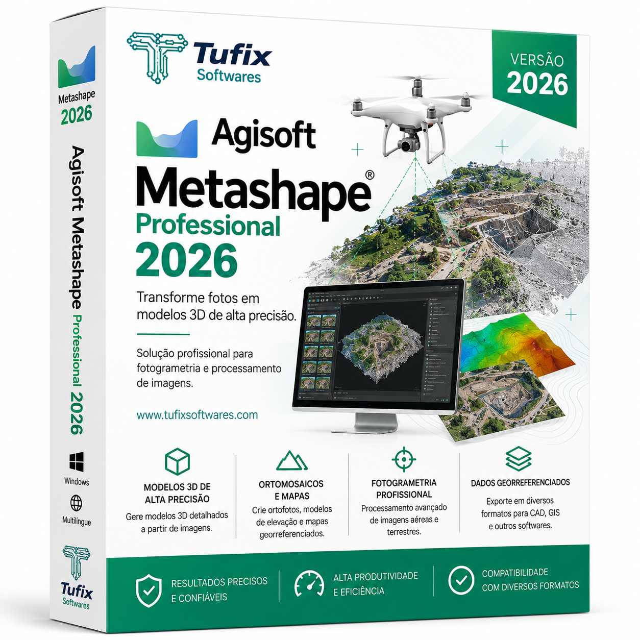 Agisoft Metashape Professional 2026 | Fotogrametria e Modelagem 3D