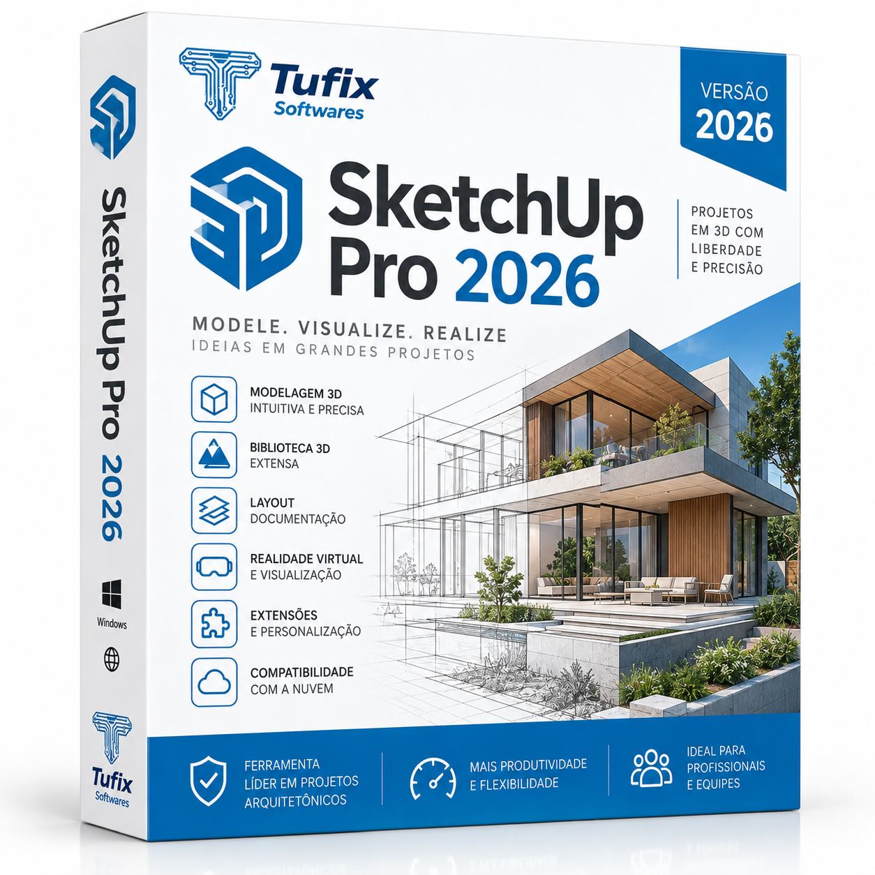 SketchUp Pro 2026 | Modelagem 3D Profissional para Windows
