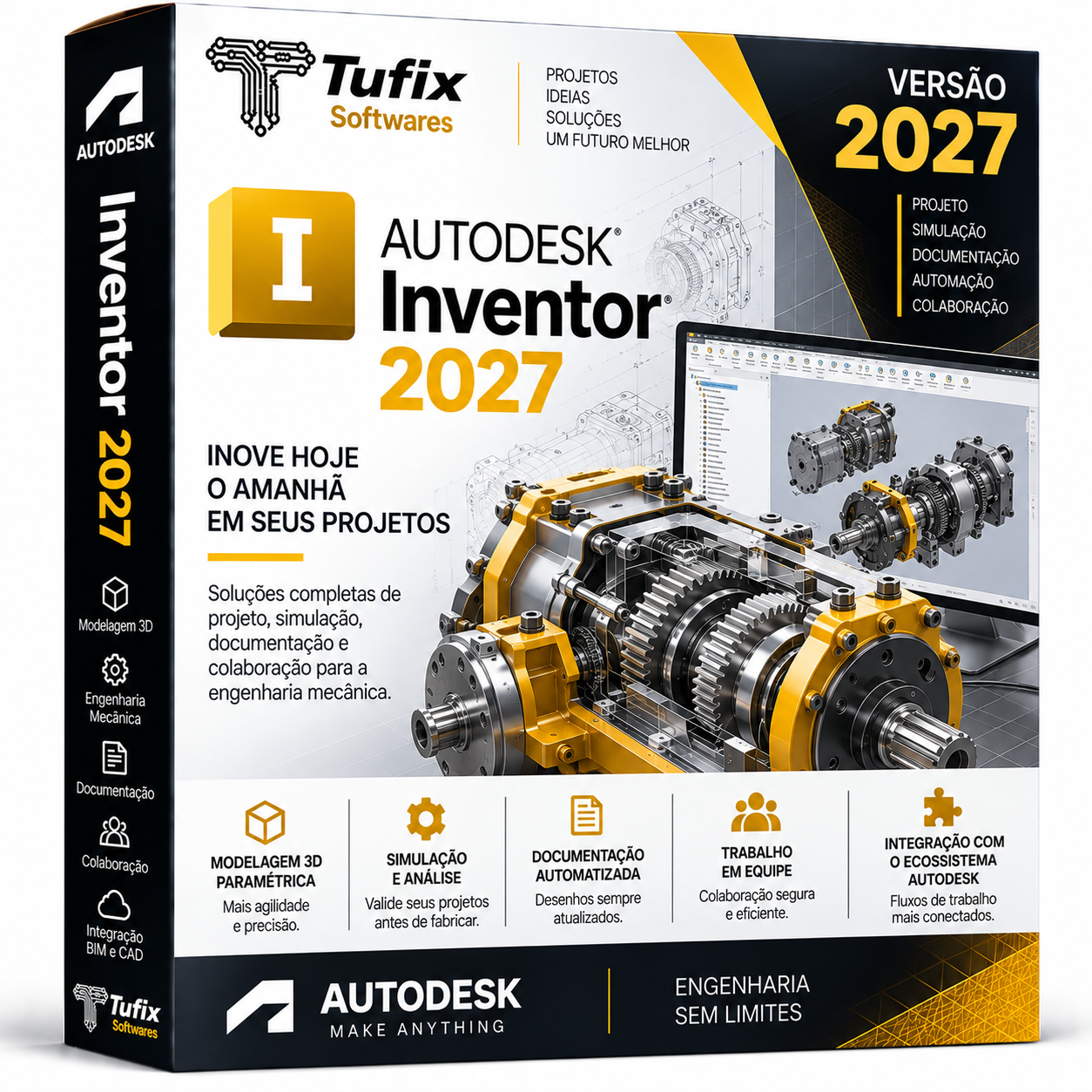 Autodesk Inventor 2027 | Licença Anual 12 Meses | CAD 3D