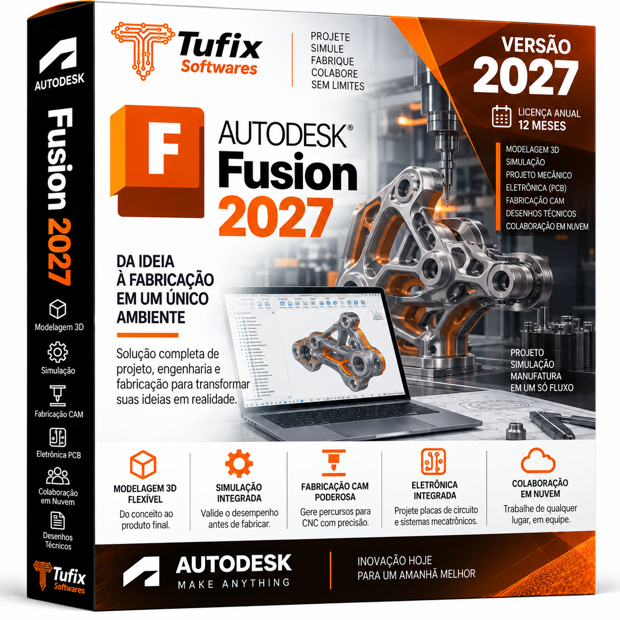 Autodesk Fusion 2027 | CAD 3D, CAM, Simulação e Fabricação