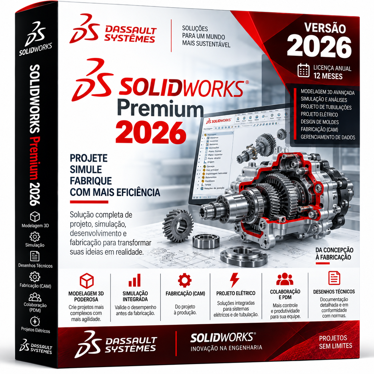 SOLIDWORKS Premium 2026 | CAD 3D Profissional para Engenharia
