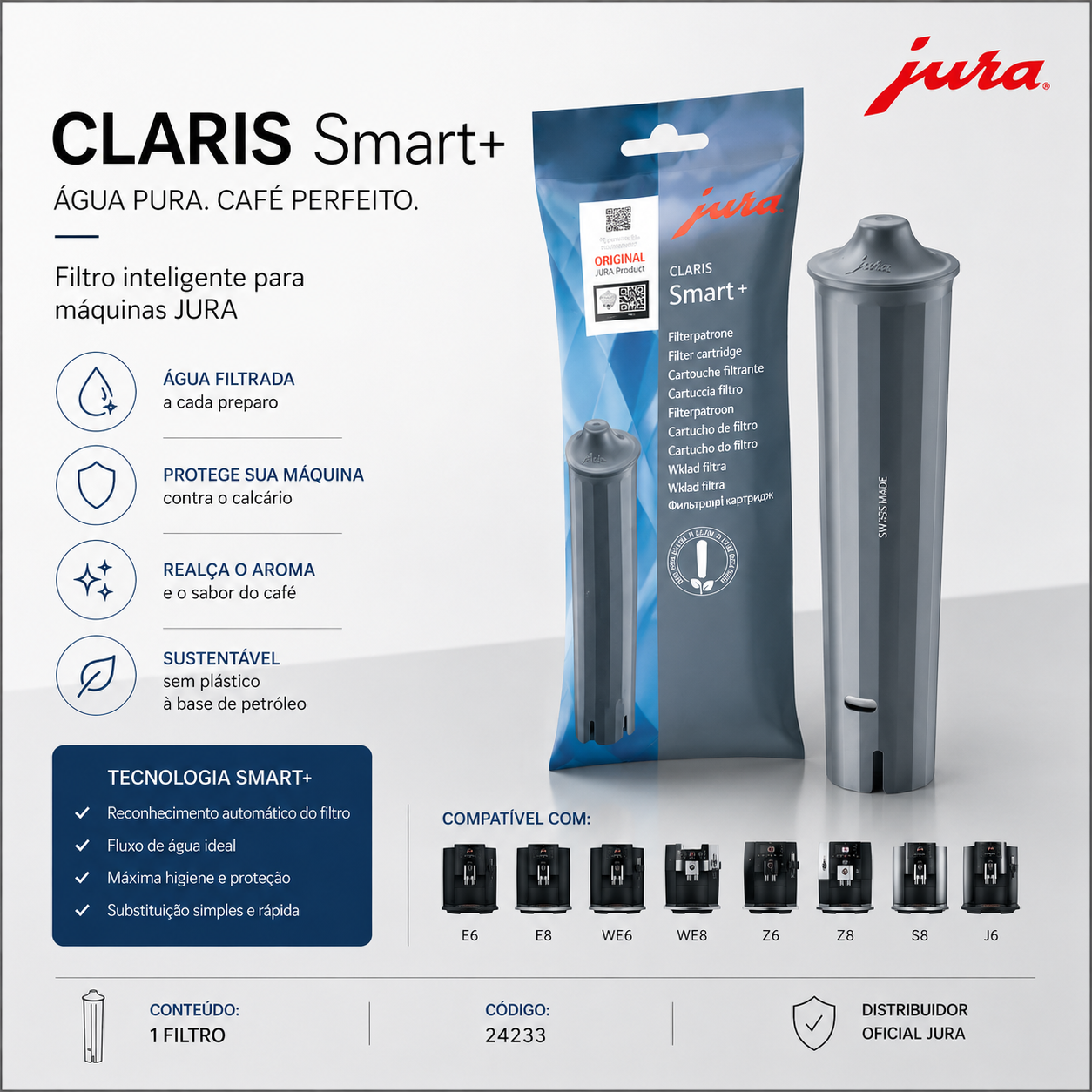 Kit 2x Filtros De Agua Jura Claris Smart Cafeteira Jura