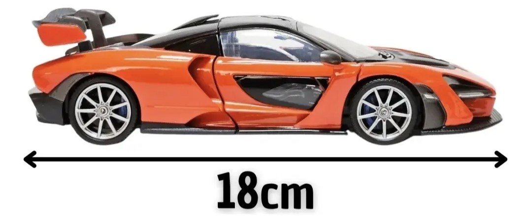 Miniatura Mclaren Senna Laranja 18 cm