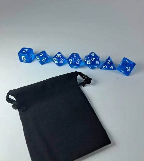 Conjunto de Dados RPG Dungeons & Dragons Azuis