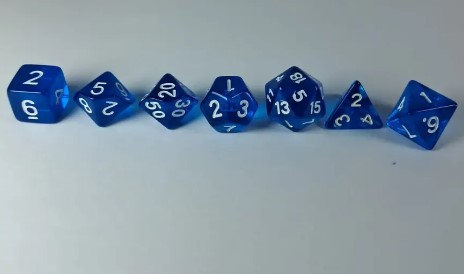 Conjunto de Dados RPG Dungeons & Dragons Azuis