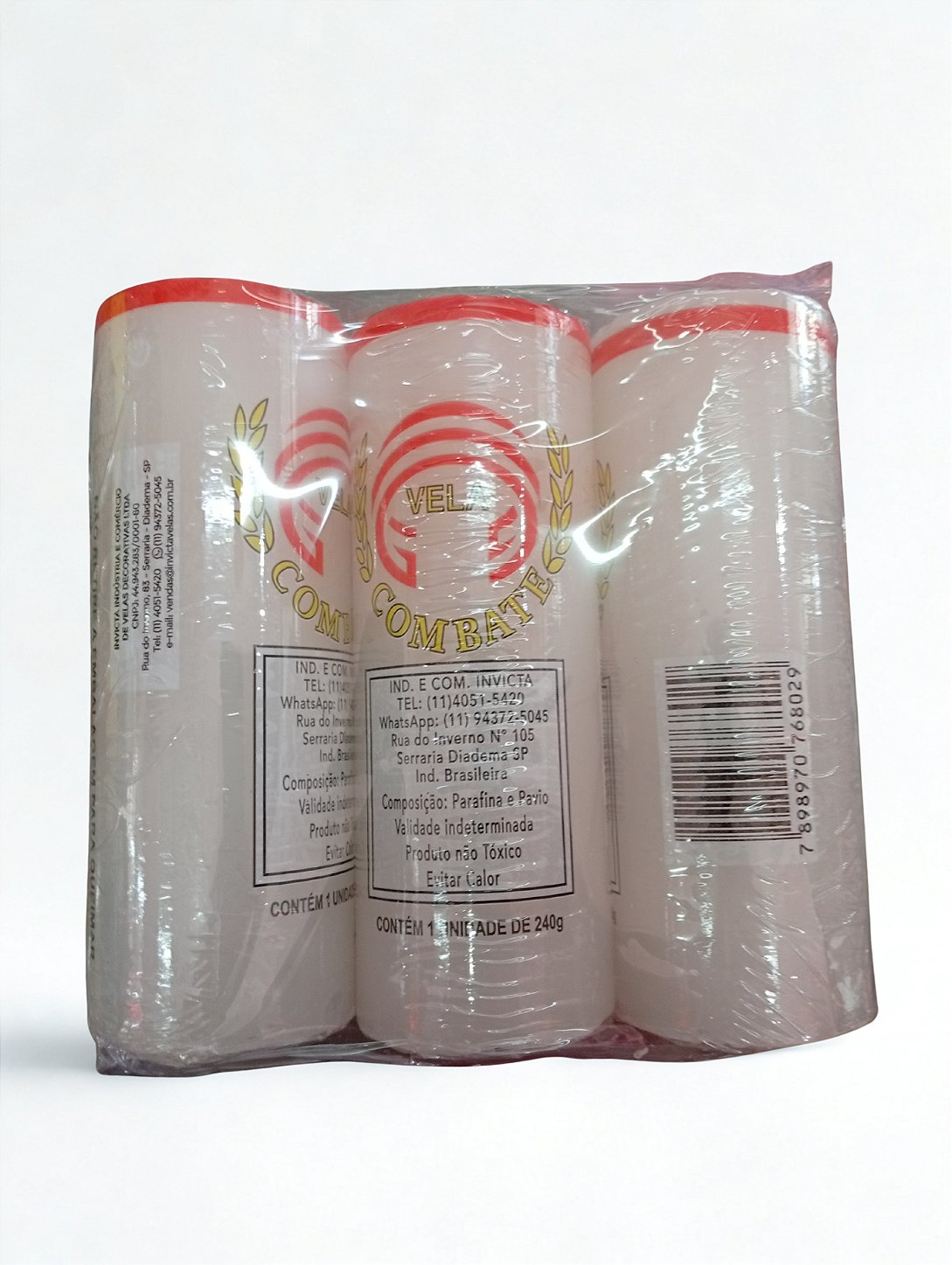 Kit com 3 velas 7 dias branca
