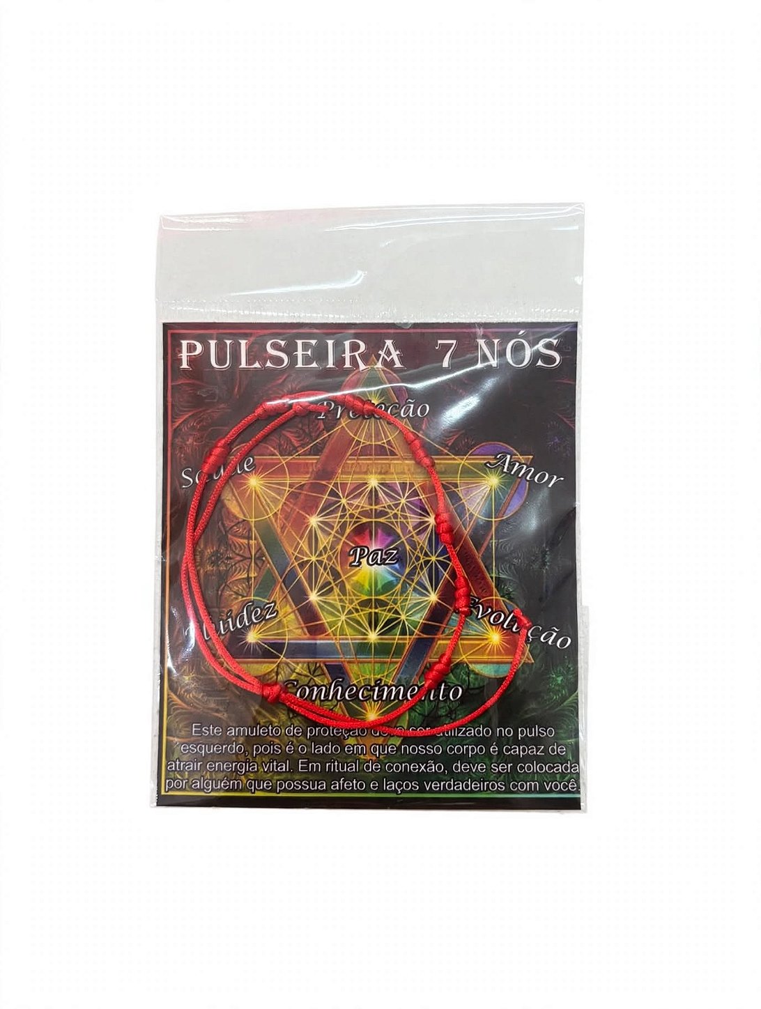 Pulseira 7 nós vermelha