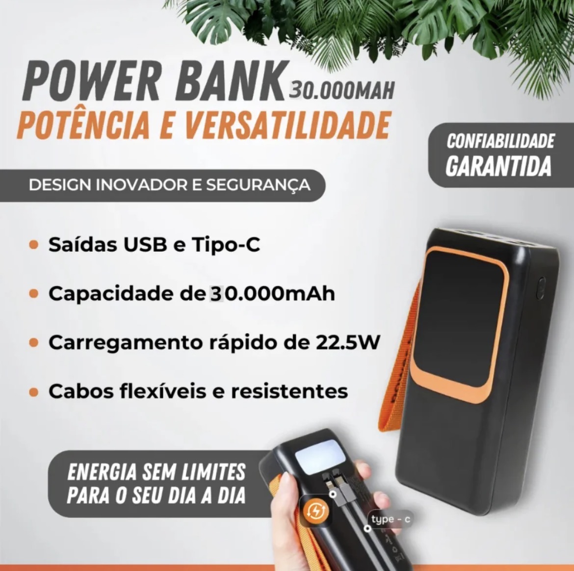 Power Bank Espada 30000mAh 22.5W Turbo BTE-46E