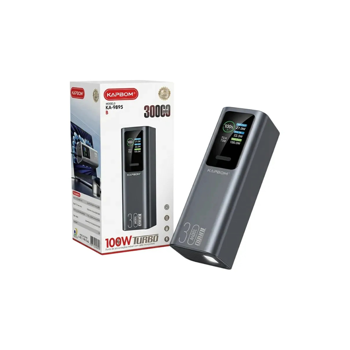 Power Bank Kapbom KA-9895B 30000mAh 100W Turbo