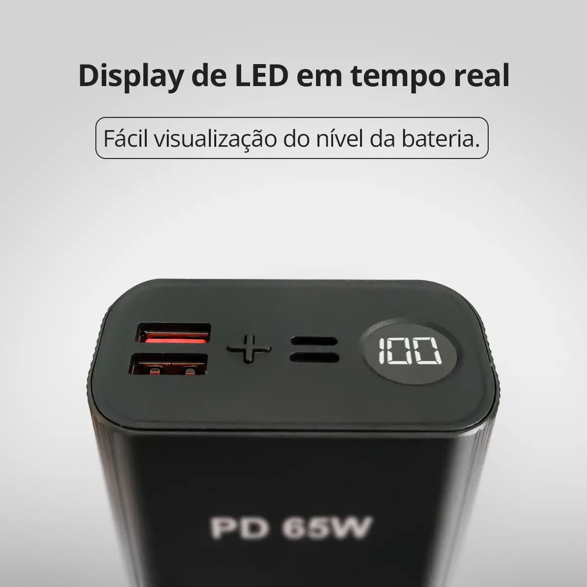 Carregador Portátil Power Bank Peining WUP-985 30000mAh USB-C Rápido PD 65W