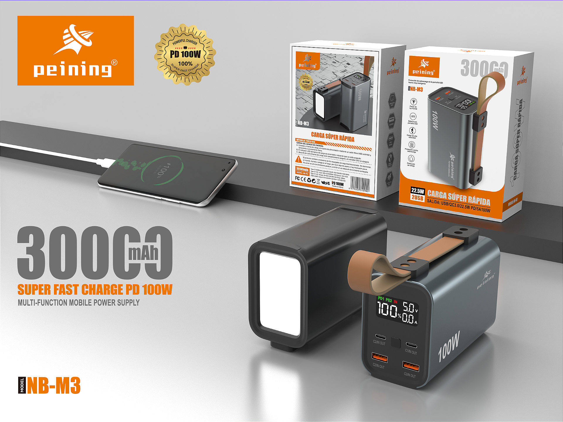 Power Bank Peining 30000mAh | M3 PD 100W