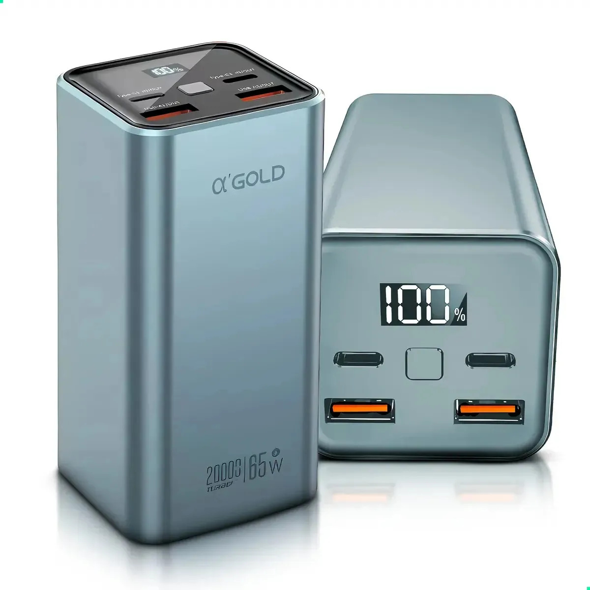 Power Bank A'Gold BTE92 20000mAh 65W Turbo USB-C Azul Quick Charge PD