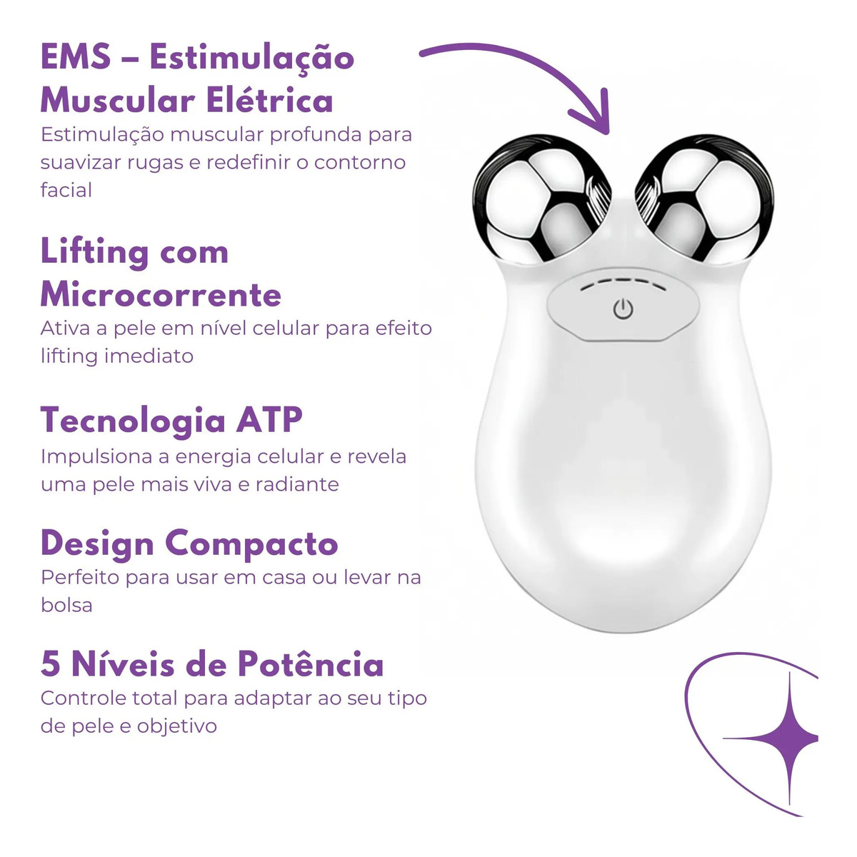 Micro Lift Massageador Facial Microcorrente Lifting Do Rosto