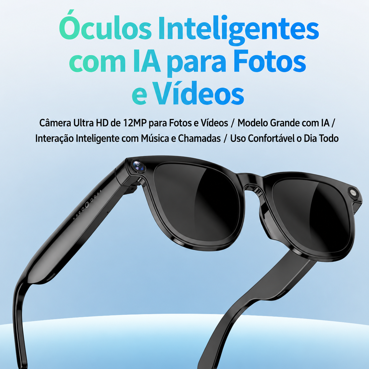 Óculos Inteligentes IA Com Câmera | Assistente De Voz & Tradutor de Idiomas SMART GLASSES CY01