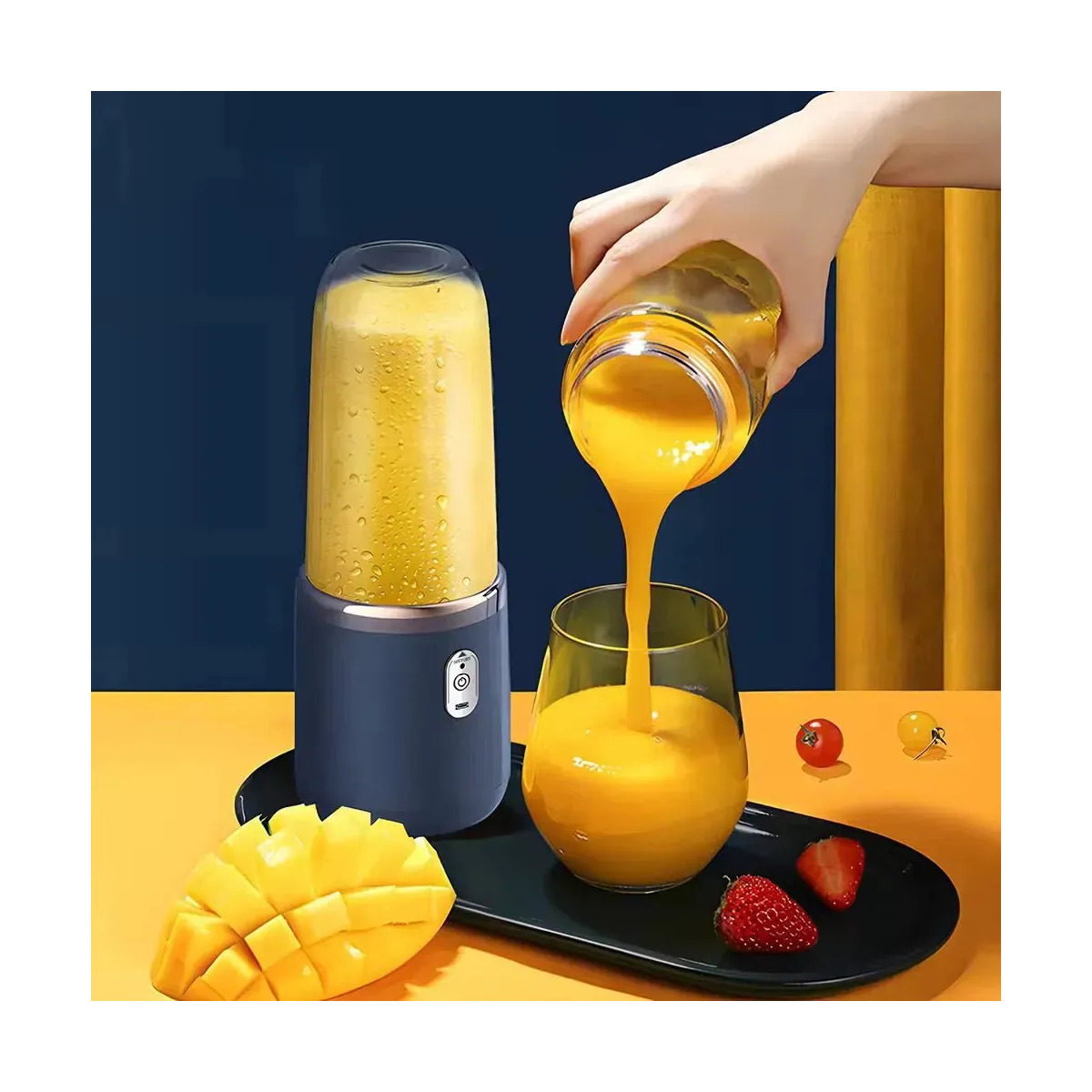Mini Liquidificador Portátil Oásis 2 Copos Mixer Elêtrico Batedor Sheikeira OIH-2500