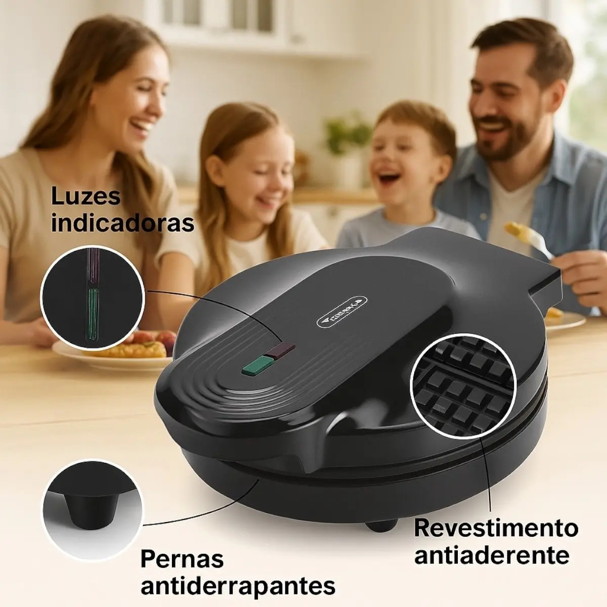Máquina de Waffles MAZ-112A Tomate 1000W 127V