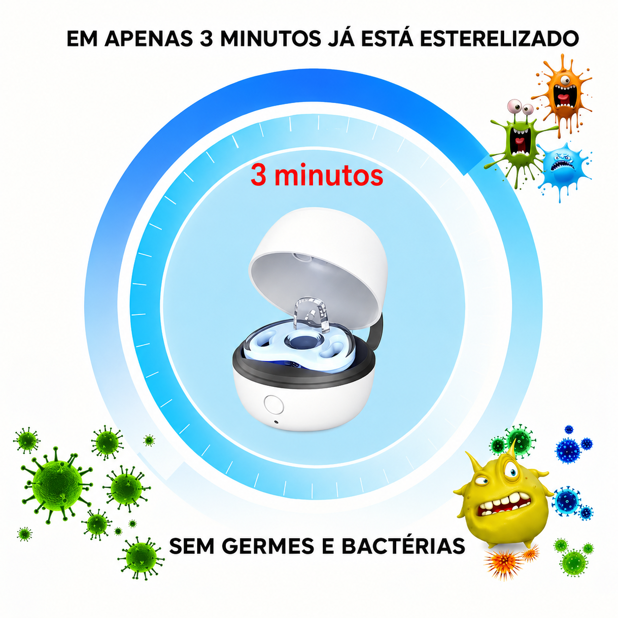 Esterelizador Higienizador Chupeta Luz UV Portátil RoHS