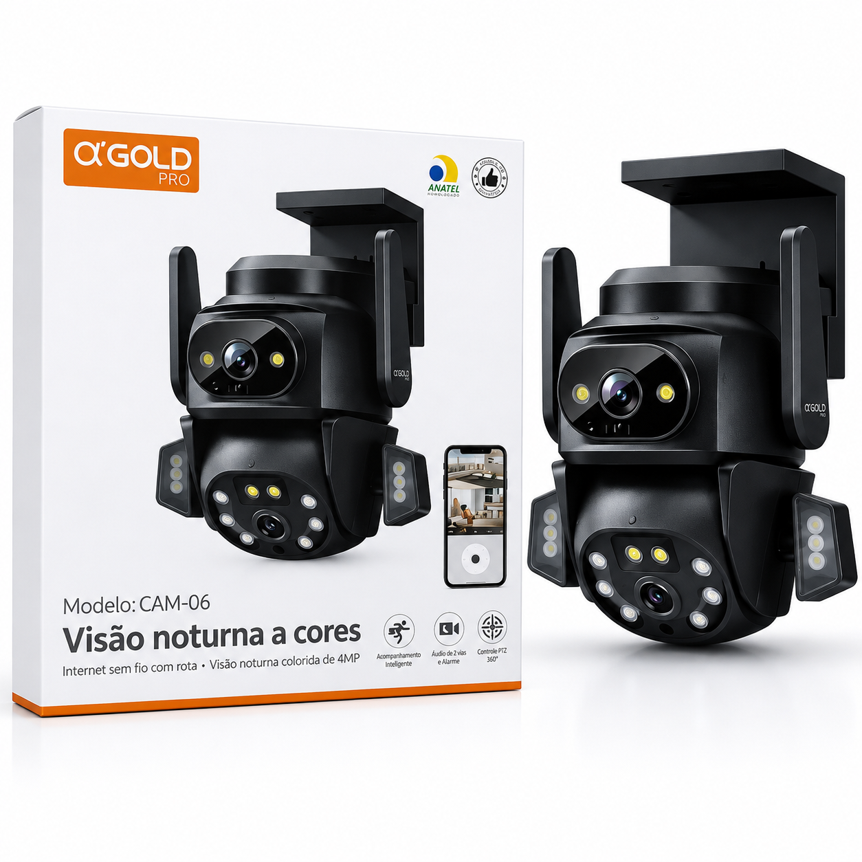 Câmera De Segurança A'Gold Visão Noturna A Cores CAM-06