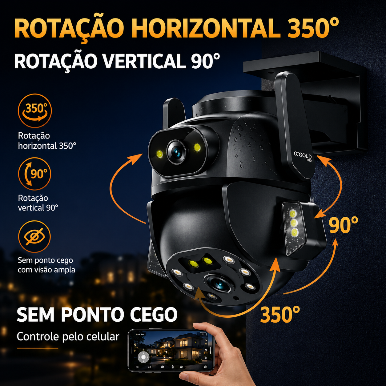 Câmera De Segurança A'Gold Visão Noturna A Cores CAM-06