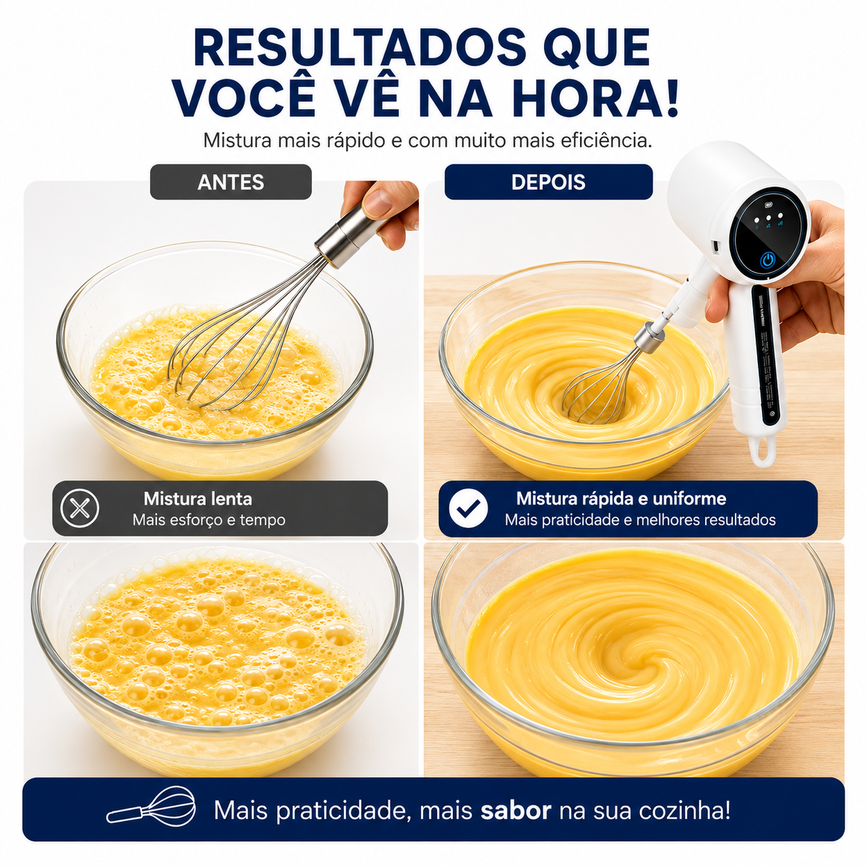 Batedor De Ovos Portátil Moderno Mixer Mistura Recarregável BTOP BP-6011
