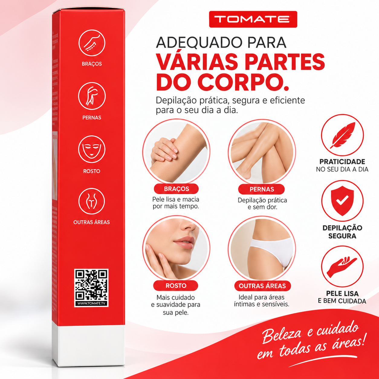 Aparelho Elétrico de Depilação 3 em 1 TOMATE MAG-047