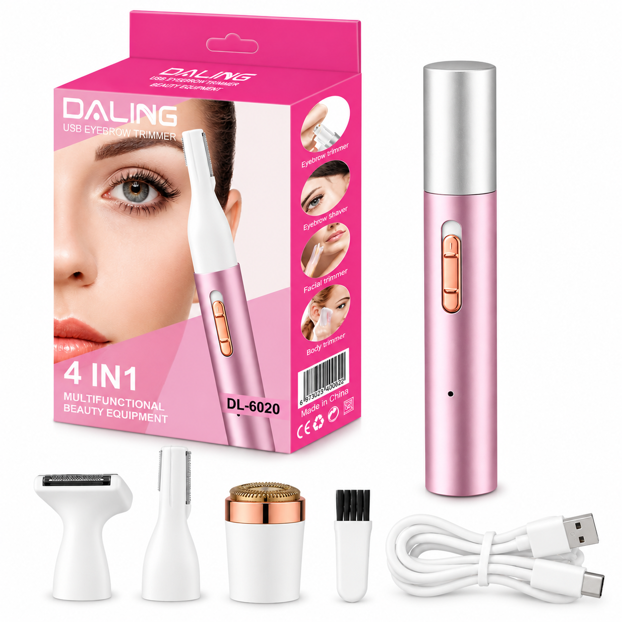 Daling Kit Higiene Feminino 4 Em 1 Depilador DL-6020