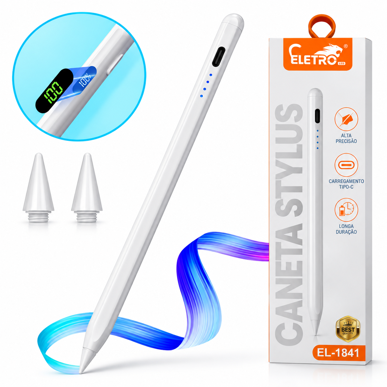 Caneta Touchscreen Stylus Universal Para CELULAR e TABLET ELETROMEX EL-1841