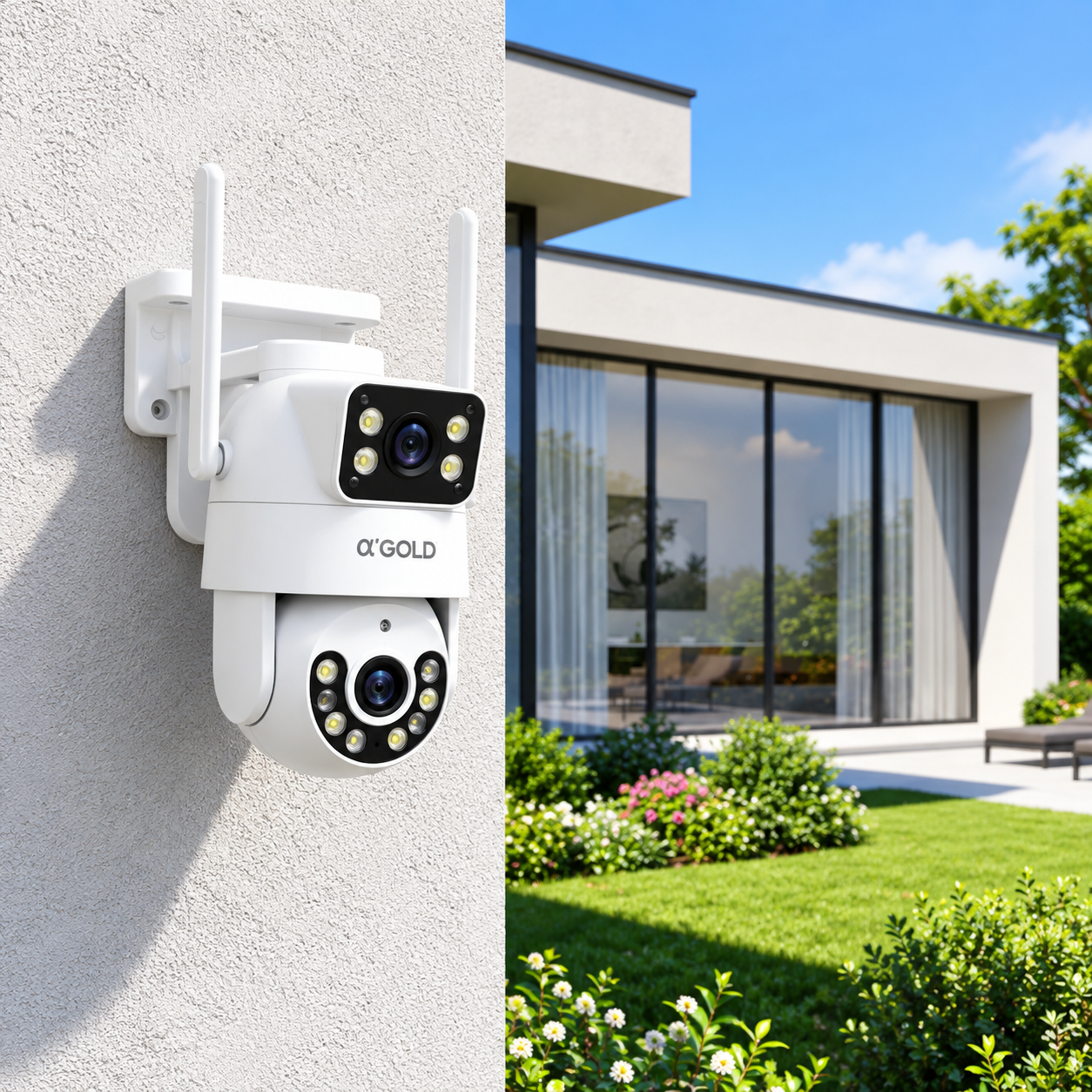 Câmera de Segurança Binóculo Inteligente A'Gold CAM-10 Full HD Wi-Fi para Casa