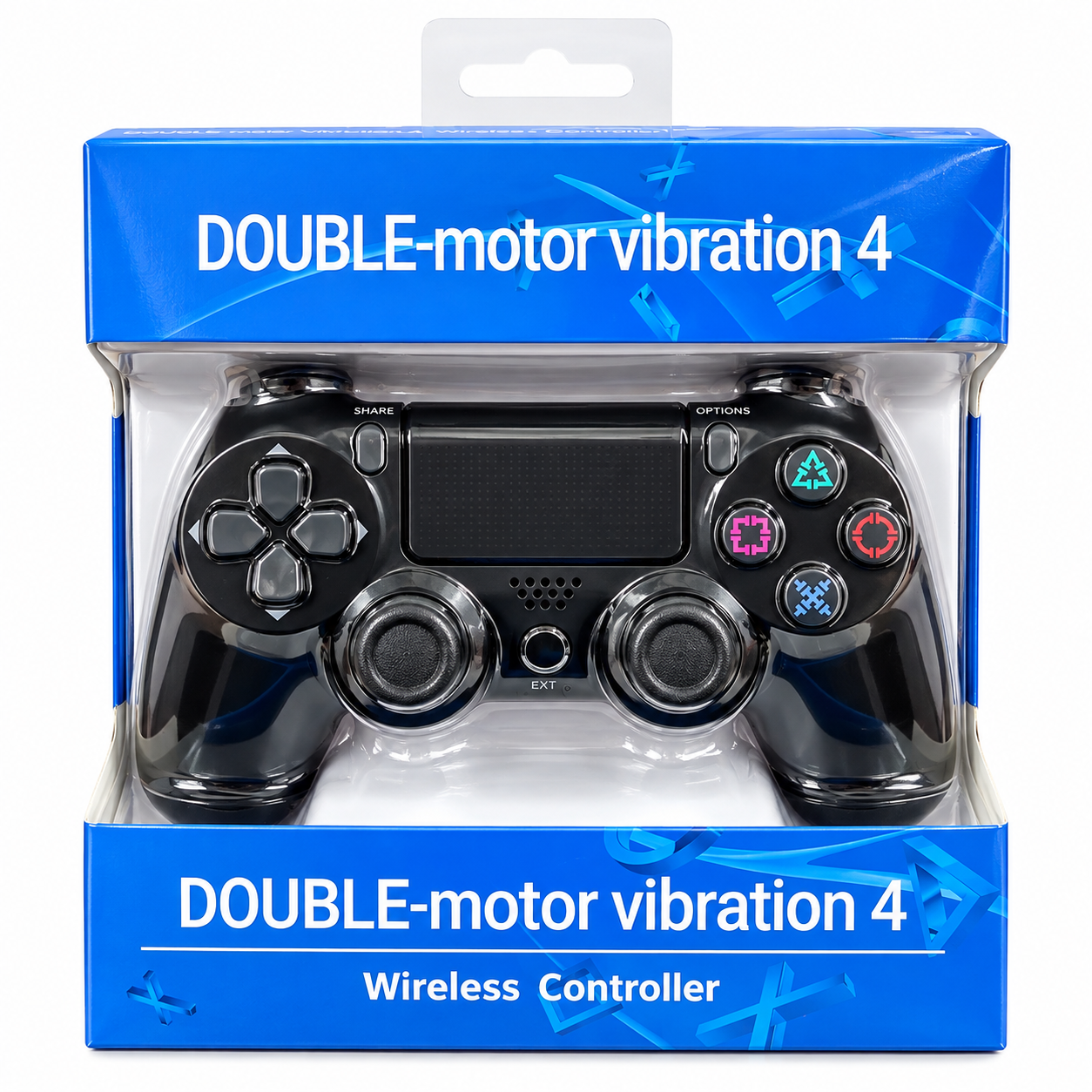 Controle Sem Fio para PS4 Double Motor Vibration 4 Bluetooth com Vibração, Touchpad e LED – Preto