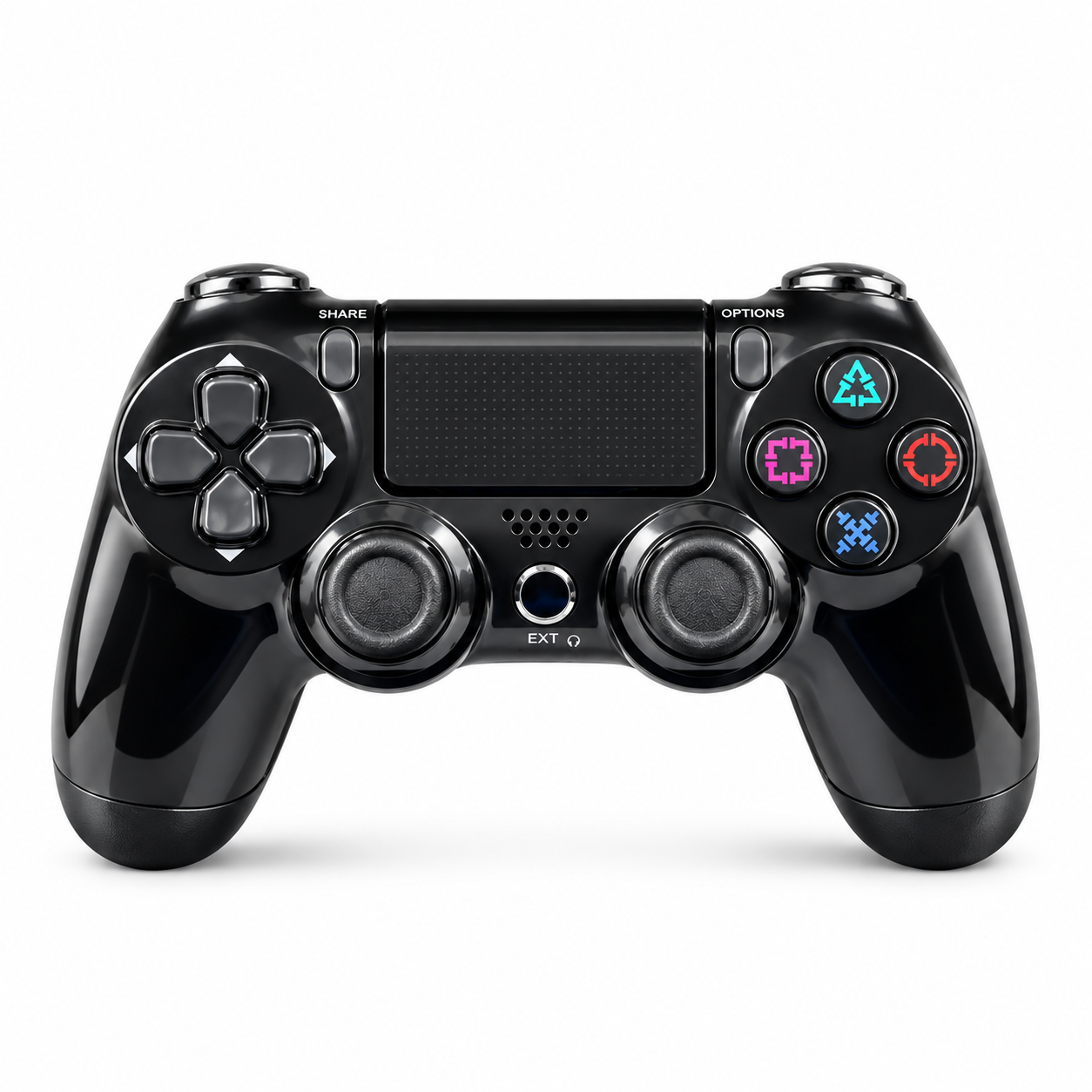 Controle Sem Fio para PS4 Double Motor Vibration 4 Bluetooth com Vibração, Touchpad e LED – Preto