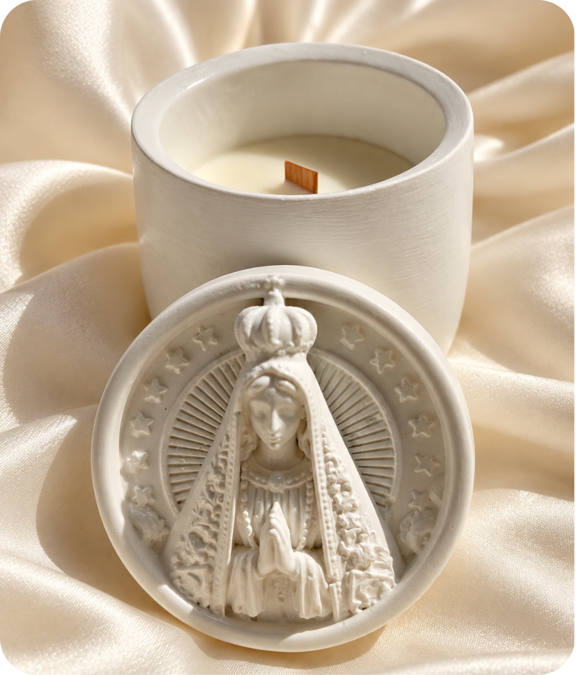 Vela em Recipiente de Nossa Senhora Aparecida