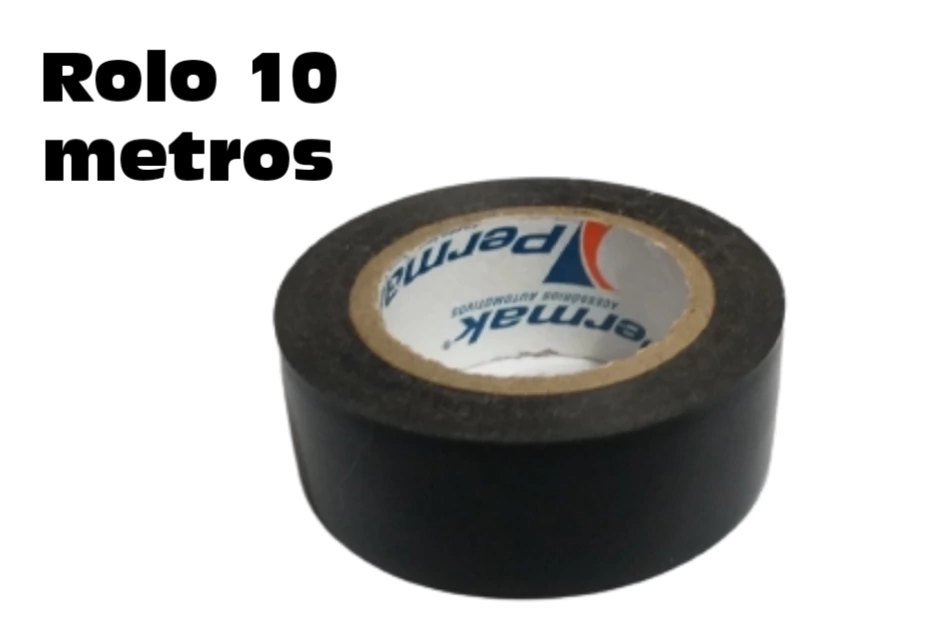 Fita Isolante Antichama rolo 10 Metros Fita Preta ROMAZI
