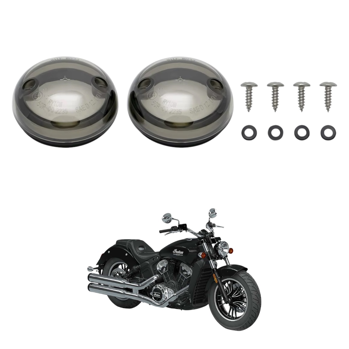 Lentes de Pisca Indian Scout 2015 a 2018 Fumê ou Âmbar