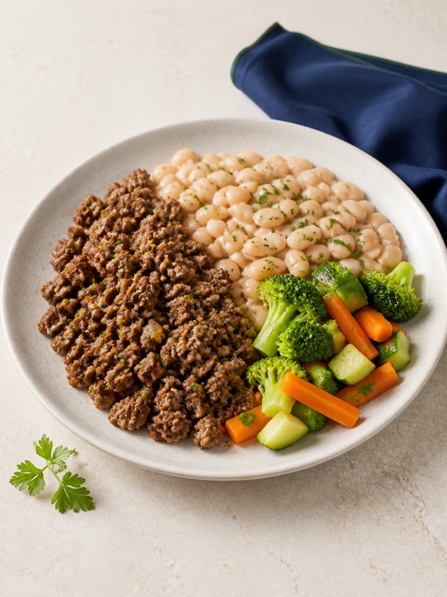 Carne Moída com Feijão Branco