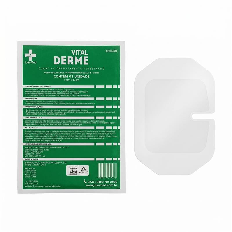 10un Curativo Fenestrado 10x12 Transparente Vitalderme