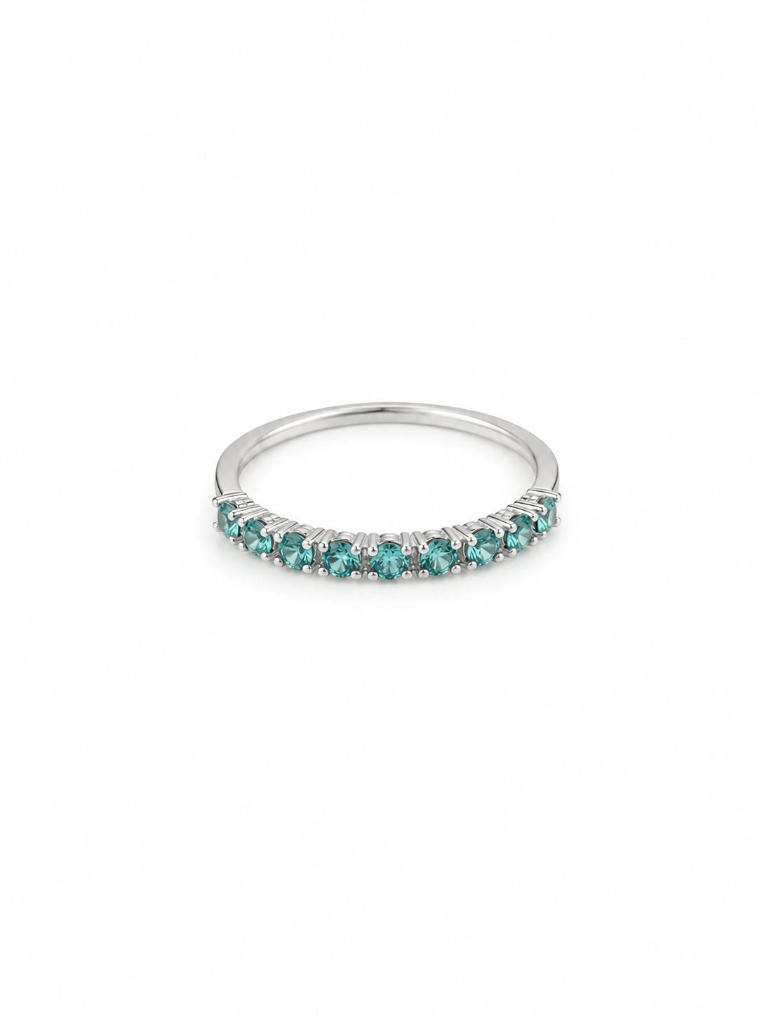 Anel Prata 925 com Zircônia Azul