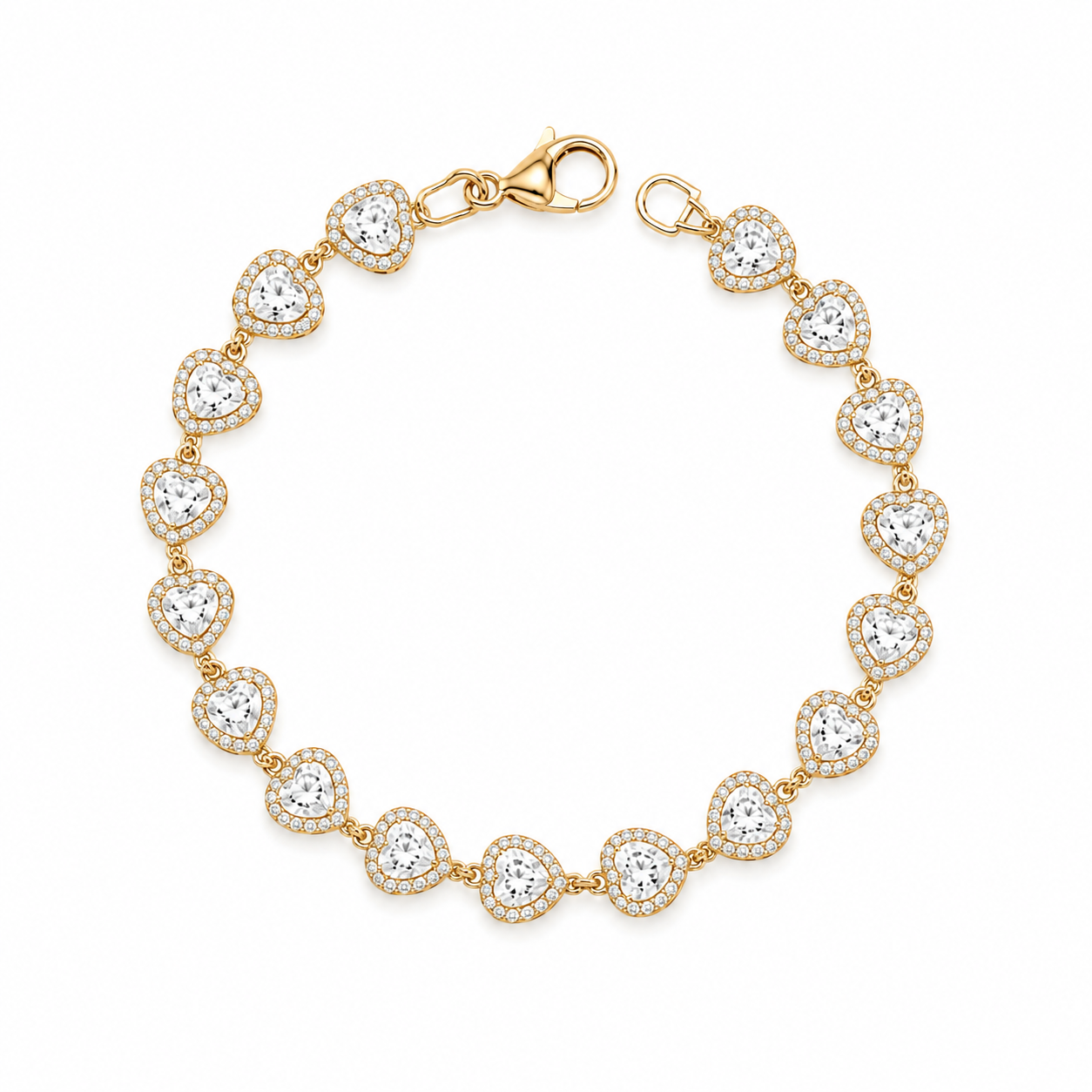 Pulseira Coração Folheada Ouro Rosa