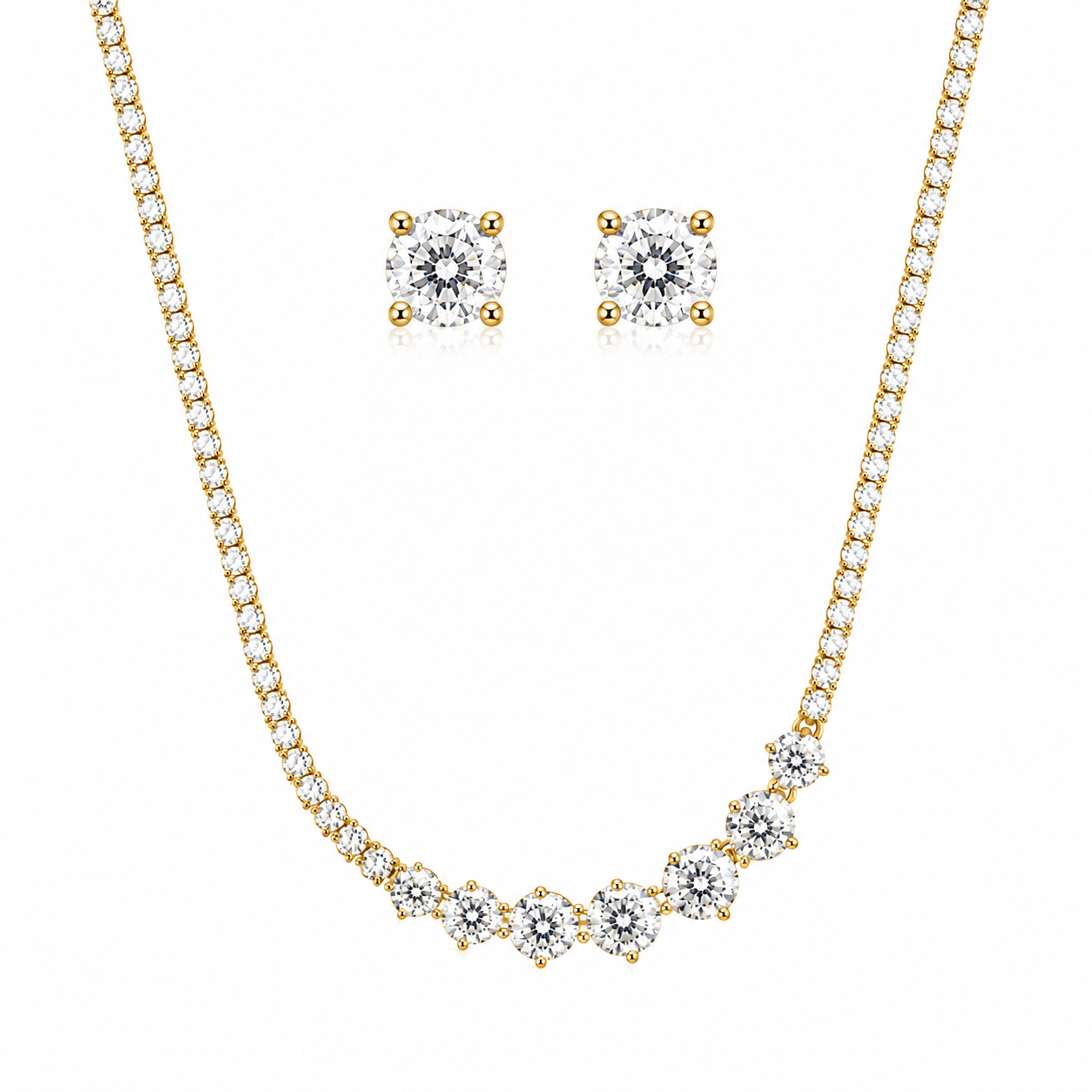 Conjunto folheado a ouro
