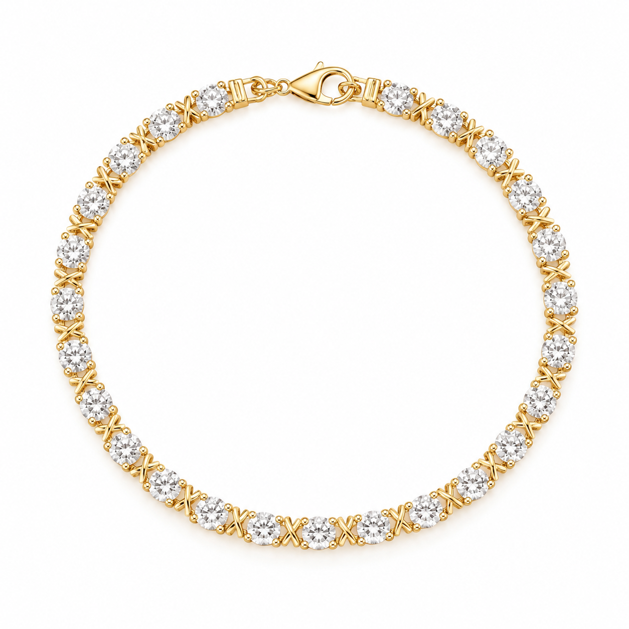 Pulseira Riviera X Folheada a Ouro