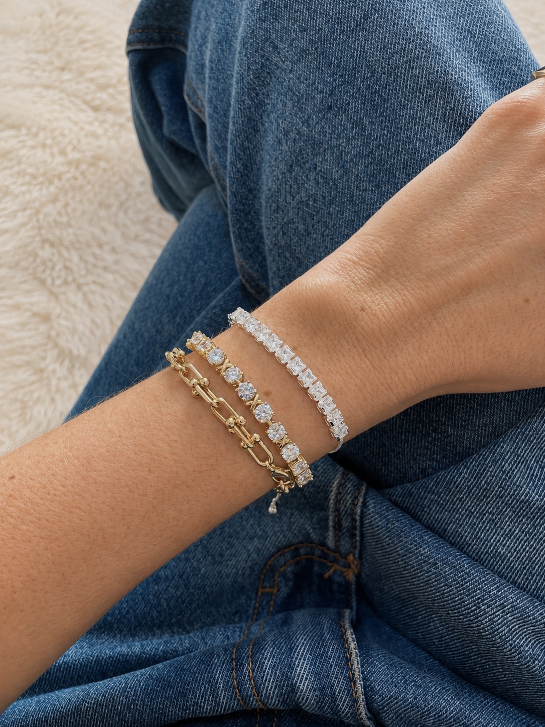 Pulseira Riviera X Folheada a Ouro