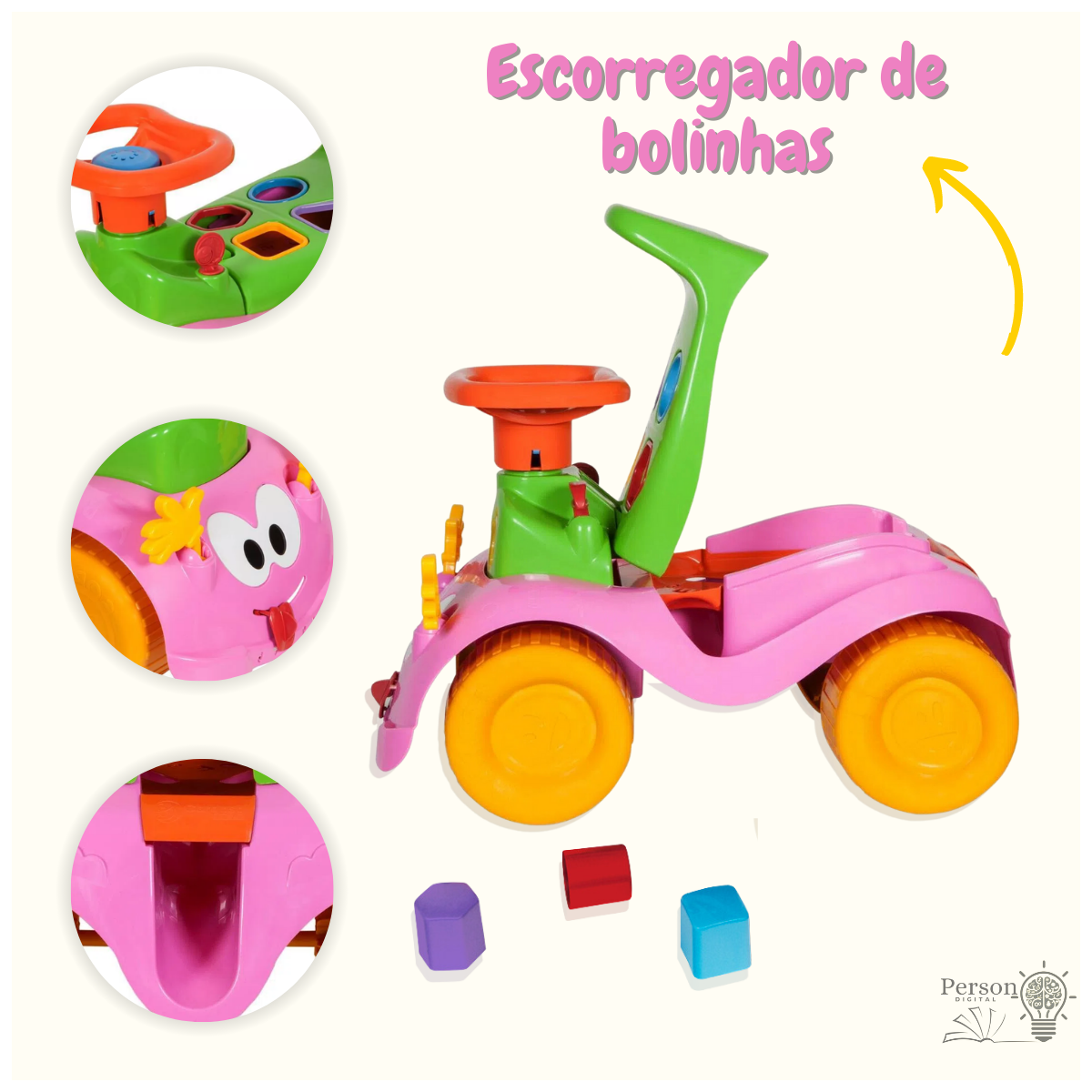 Totokinha Andador Bolinha Menina Carrinho Infantil Didático